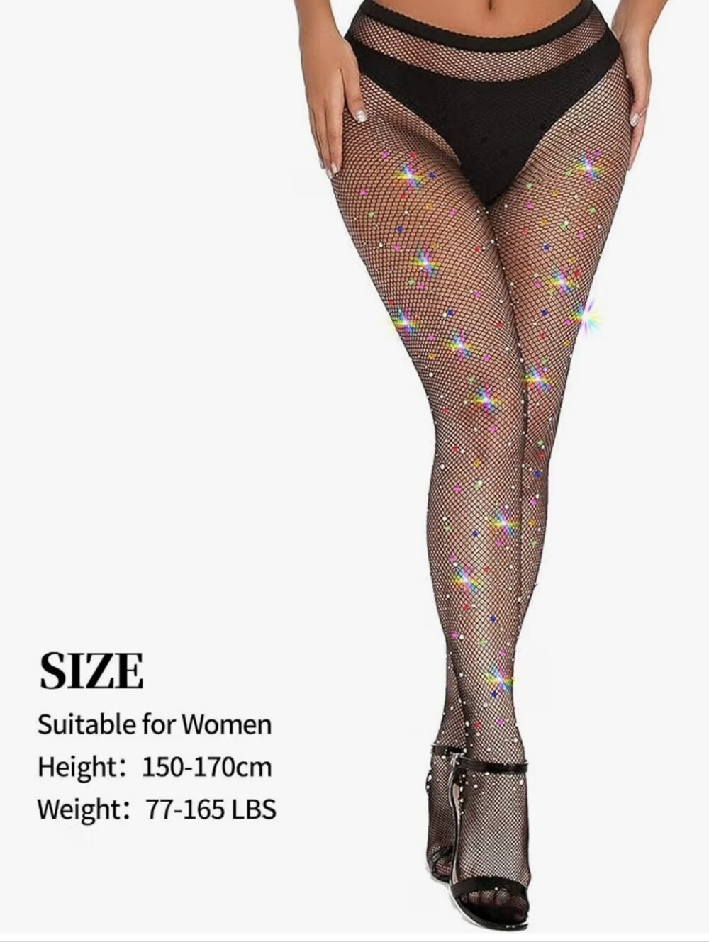2 PCS Rhinestone Fishnet Stockings - Picture 5 of 5